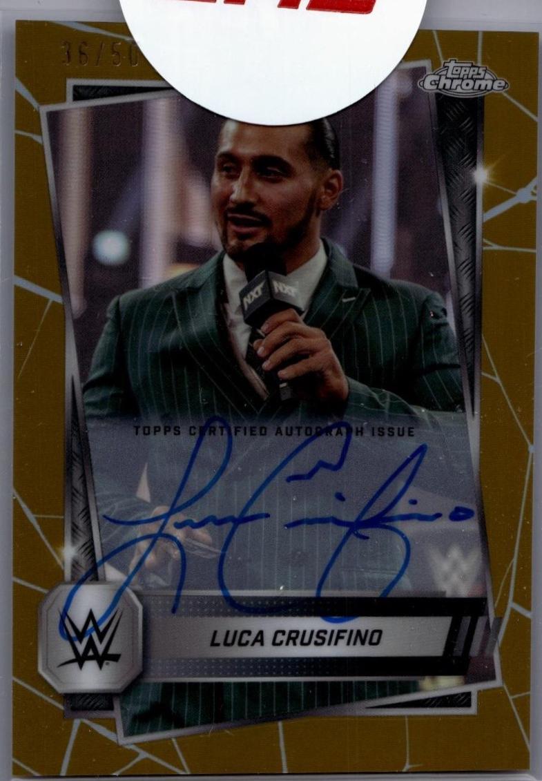 Luca Crusifino #CLA-CF Wrestling Cards 2025 Topps Chrome WWE Autograph Gold Refractor