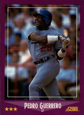Pedro Guerrero #9 Baseball Cards 1988 Score Glossy