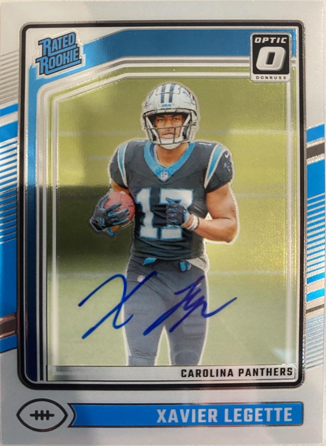 Xavier Legette #299 Football Cards 2024 Panini Donruss Optic Rated Rookies RPS Autographs