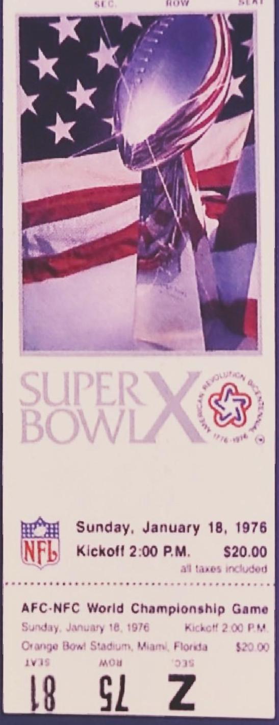 Super Bowl X #10 Football Cards 1990 Pro Set Super Bowl 160