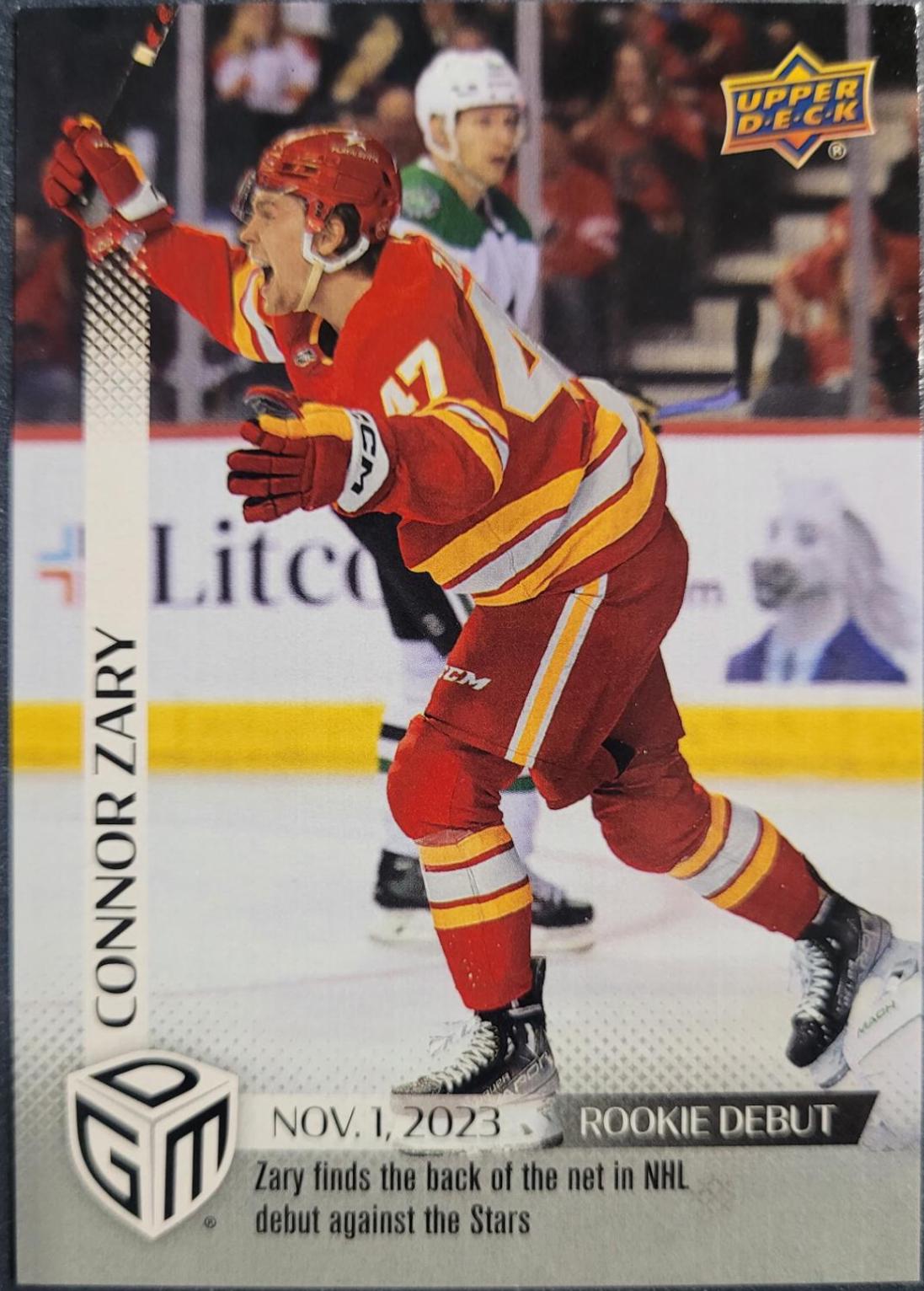 Connor Zary #14 Hockey Cards 2023 Upper Deck Game Dated Moments