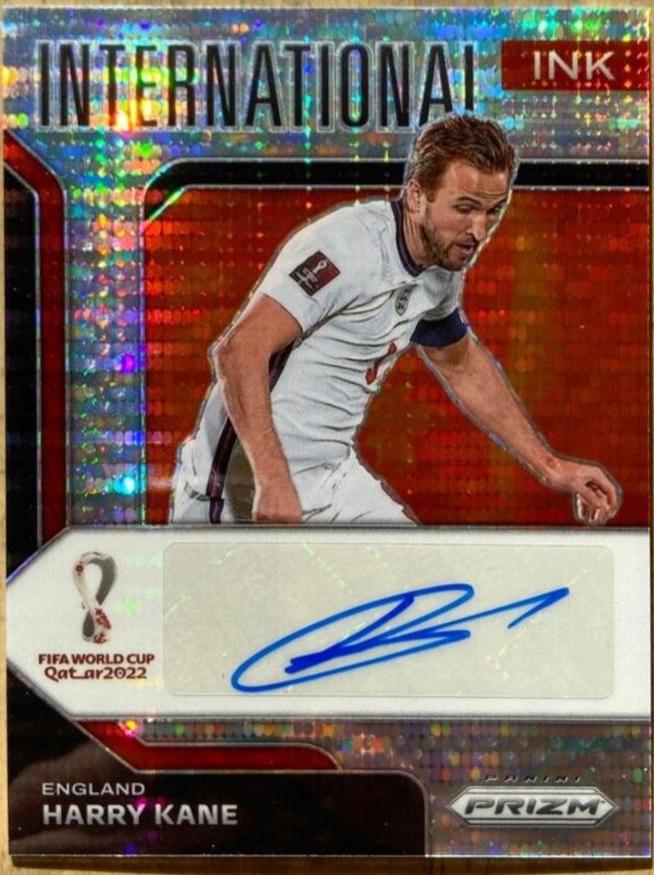 Harry Kane Soccer Cards 2022 Panini Prizm World Cup International Ink Autograph