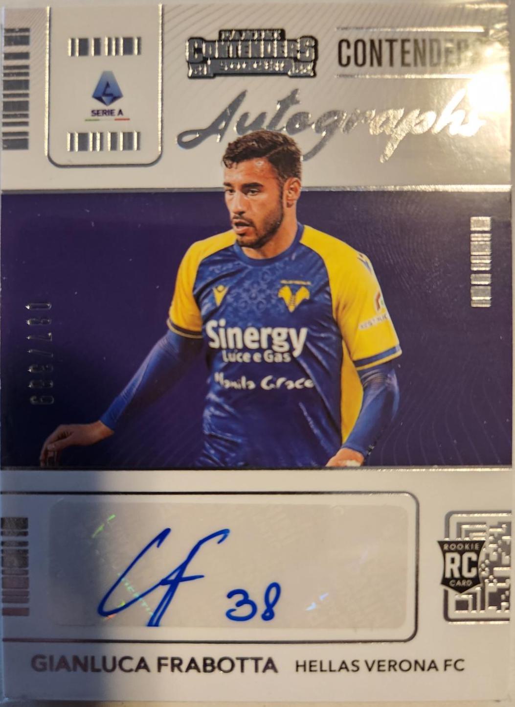 Gianluca Frabotta #CA-GFB Soccer Cards 2022 Panini Chronicles Contenders Autographs Serie A