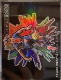 Kylian Mbappe #4 Soccer Cards 2020 Panini Obsidian Black Colorblast