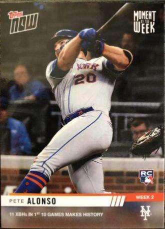 Pete Alonso #MOW-2 Baseball Cards 2019 Topps Now Moment of the Week