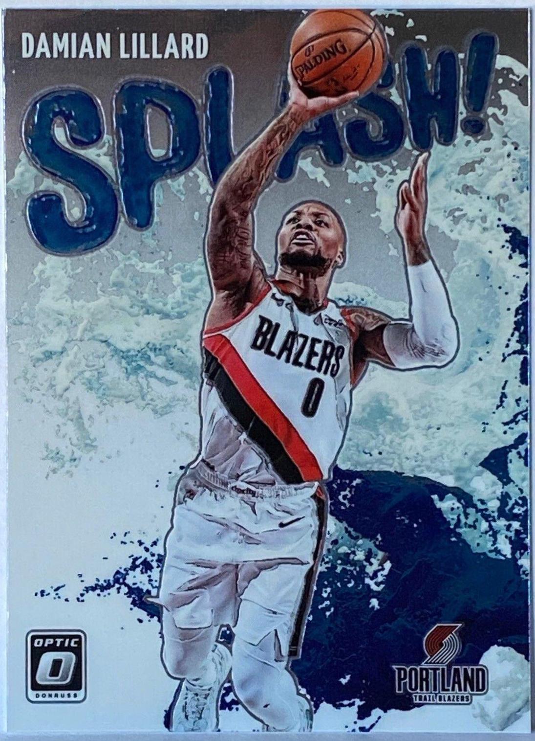 Damian Lillard #6 Basketball Cards 2021 Panini Donruss Optic Splash