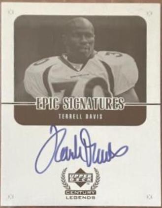Terrell Davis #TD 1999 Upper Deck Century Legends Epic Signatures Football