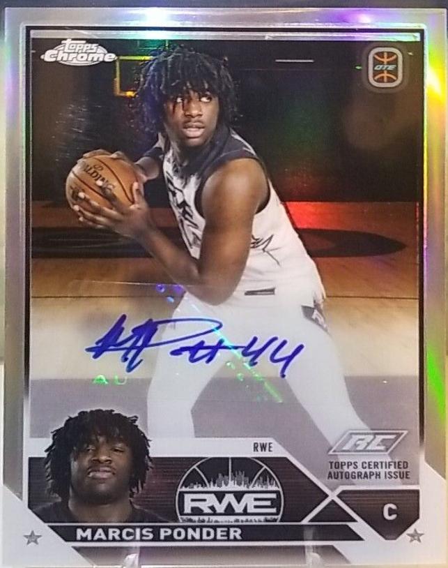 Marcis Ponder #A-MP Basketball Cards 2023 Topps Chrome Overtime Elite Autograph