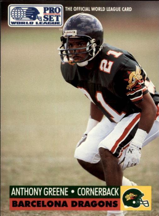 Anthony Greene #5 Football Cards 1991 Pro Set Wlaf