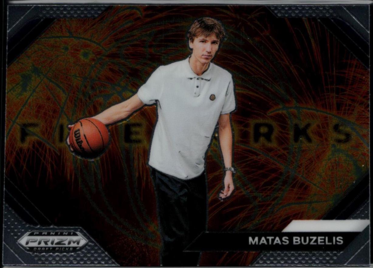 Matas Buzelis #8 Basketball Cards 2024 Prizm Draft Picks Fireworks