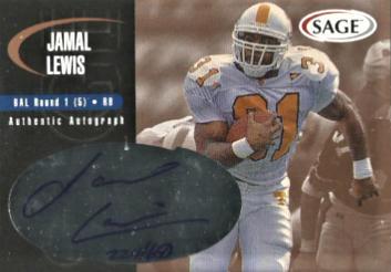 Jamal Lewis #A24 Football Cards 2000 SAGE Autographs