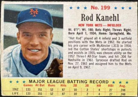 Rod Kanehl #199 1963 Post Cereal Baseball
