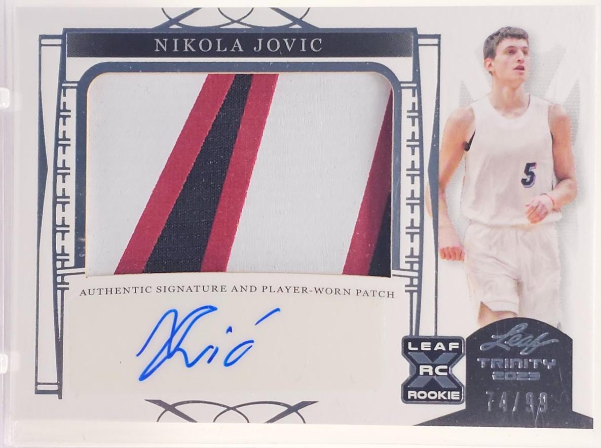 Nikola Jovic #PA-NJ1 2023 Leaf Trinity Patch Autograph Basketball