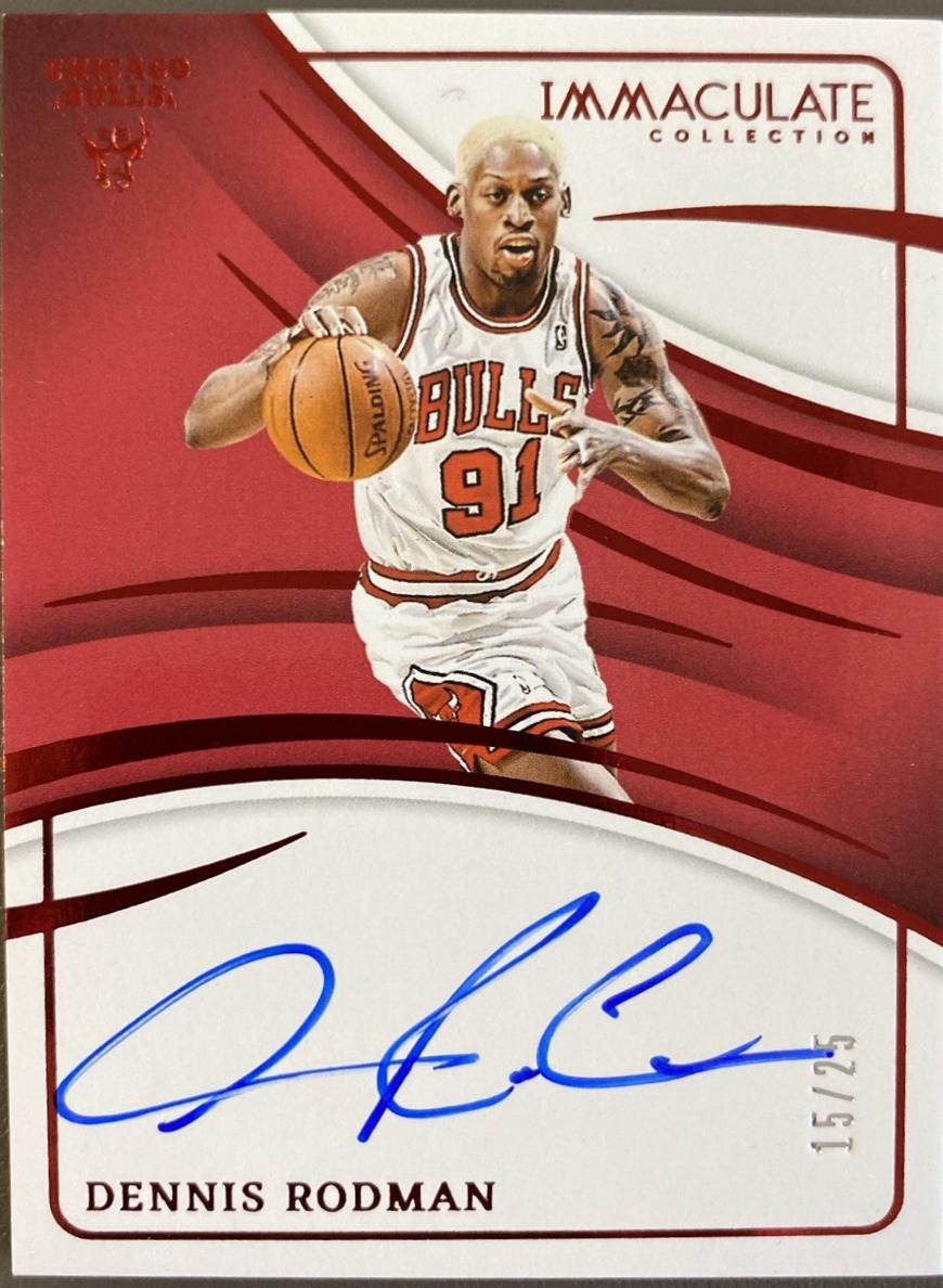 Dennis Rodman #4 Basketball Cards 2023 Panini Immaculate Signature