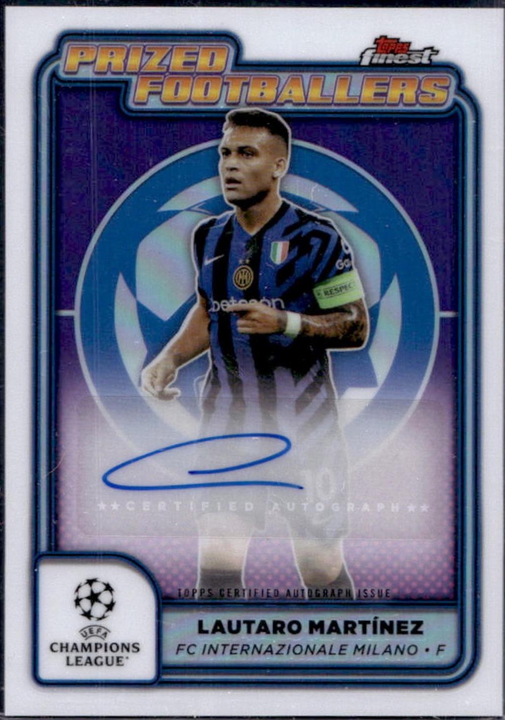 Lautaro Martinez #PFA-LA 2024 Topps Finest UEFA Prized Footballers Autograph