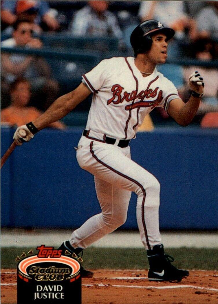 David Justice #182 Baseball Cards 1992 Stadium Club