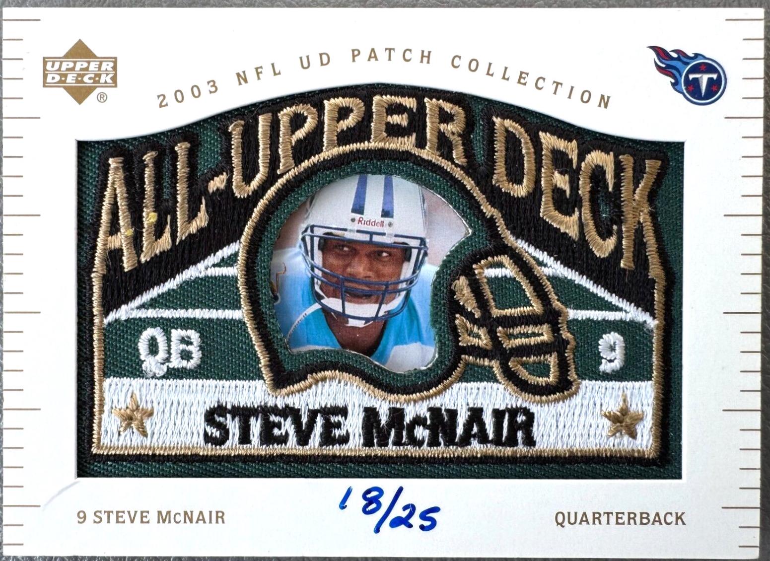 Steve McNair #25 Football Cards 2003 Upper Deck Patch Collection