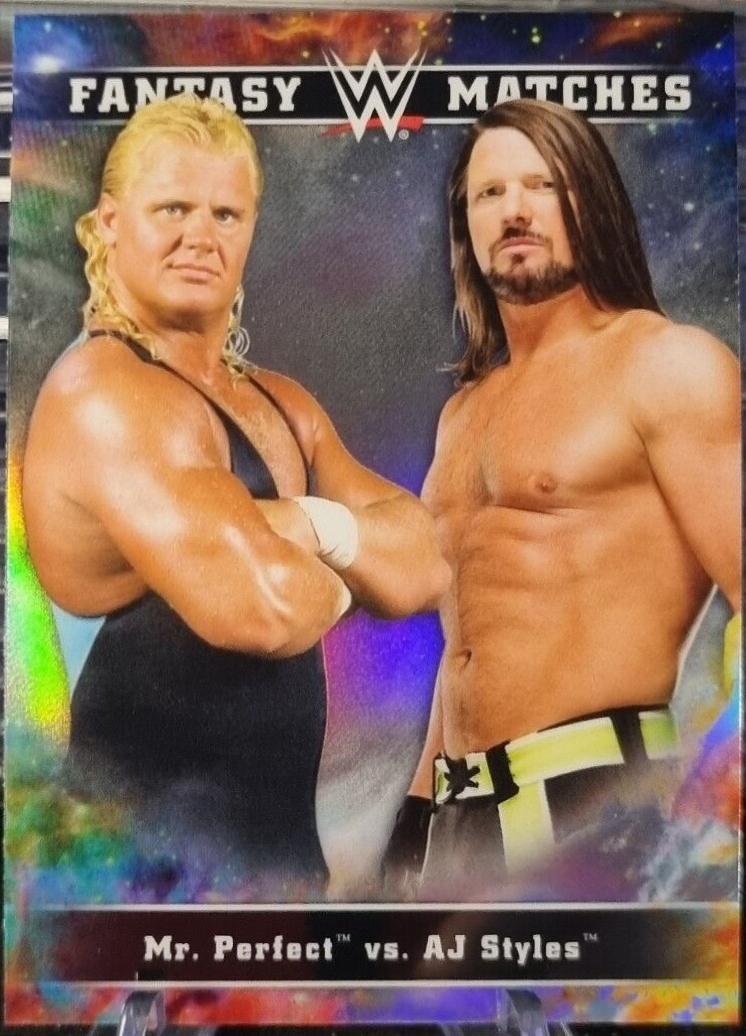 AJ Styles, Mr. Perfect #FM-4 Wrestling Cards 2020 Topps WWE Chrome Fantasy Matches