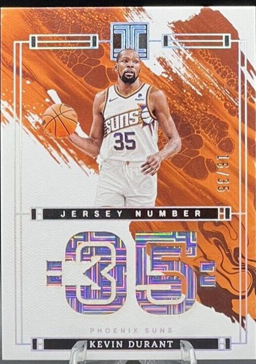 Kevin Durant #3 Basketball Cards 2023 Panini Impeccable Jersey Number