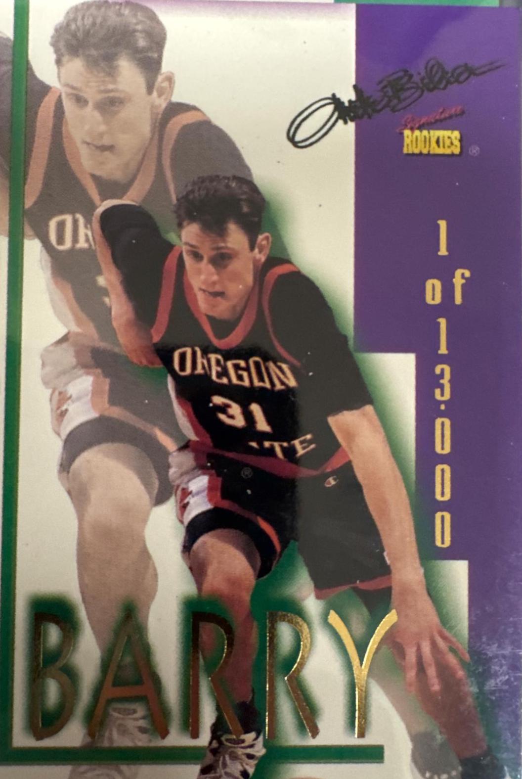 Brent Barry #15 1995 Signature Rookies Autobilia Basketball