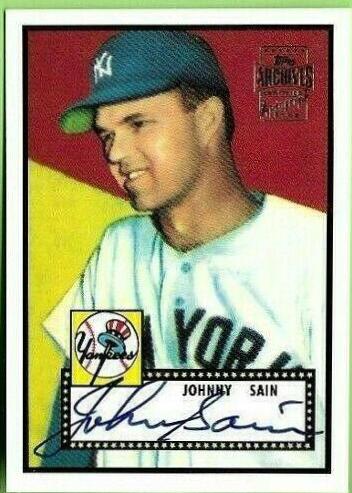 Johnny Sain #24 Baseball Cards 2001 Topps Archives Autographs