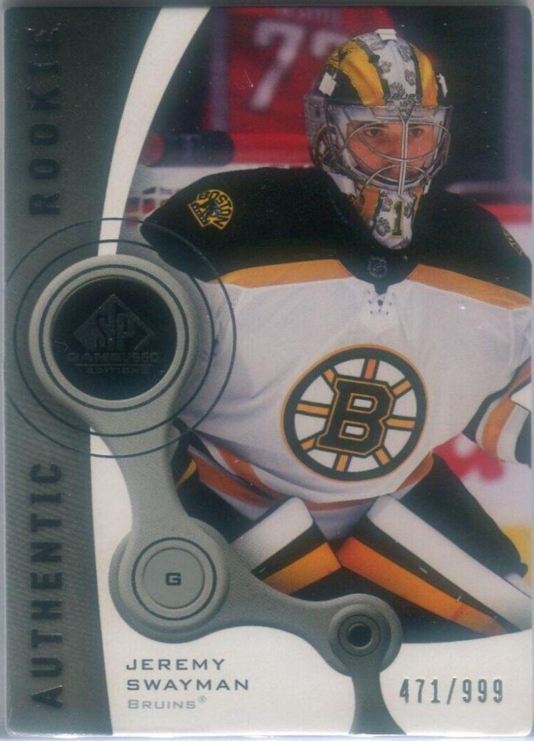 Jeremy Swayman #R-5 Hockey Cards 2021 SP Game Used 2005-06 Retro Rookies