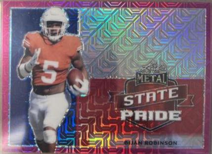 Bijan Robinson #SP-BR1 Football Cards 2022 Leaf Metal Draft State Pride