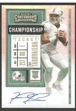 Tua Tagovailoa [Team Helmet Autograph Championship] #103 Football Cards 2020 Panini Contenders