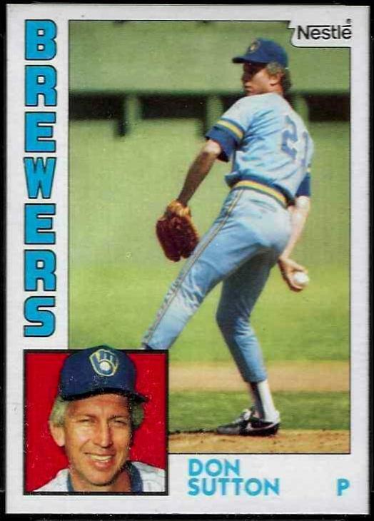 Don Sutton #35 Baseball Cards 1984 Topps Nestle