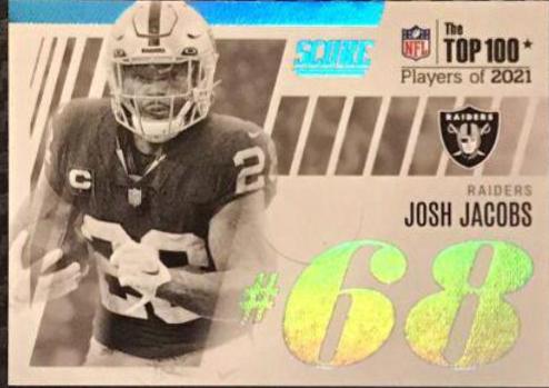 Josh Jacobs #T68 Football Cards 2022 Panini Score Top 100