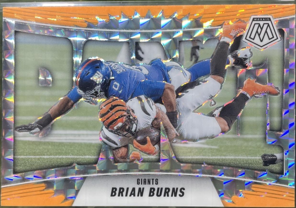 2025 Panini Mosaic Bang Brian Burns [Mosaic Orange Fluorescent] #7 card