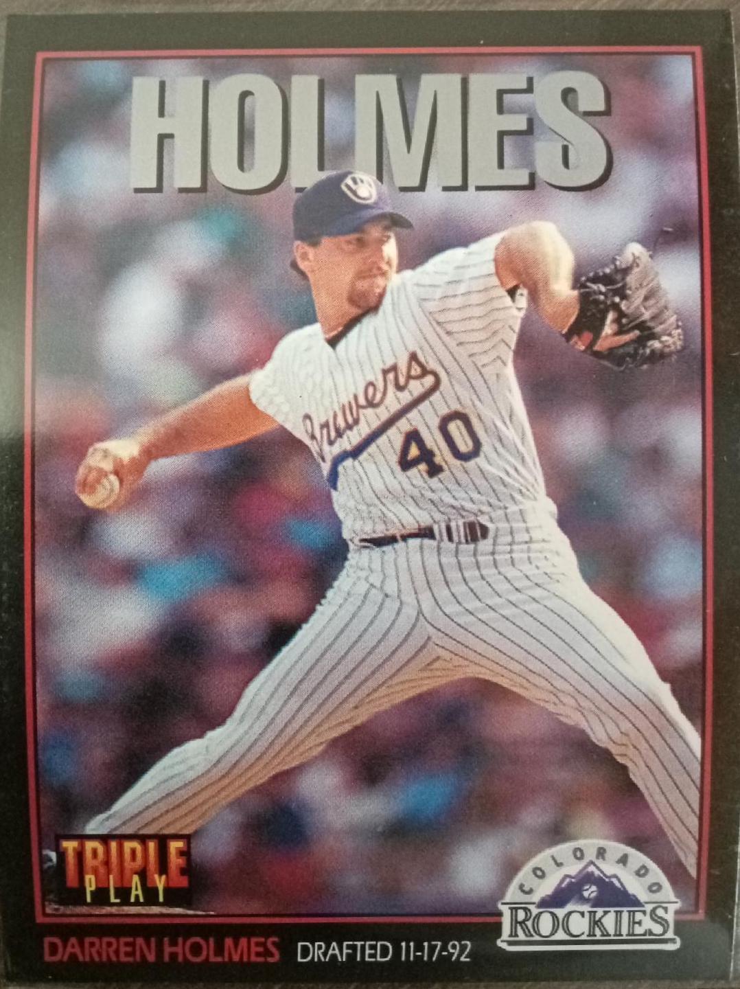 Darren Holmes #22 Baseball Cards 1993 Panini Donruss Triple Play