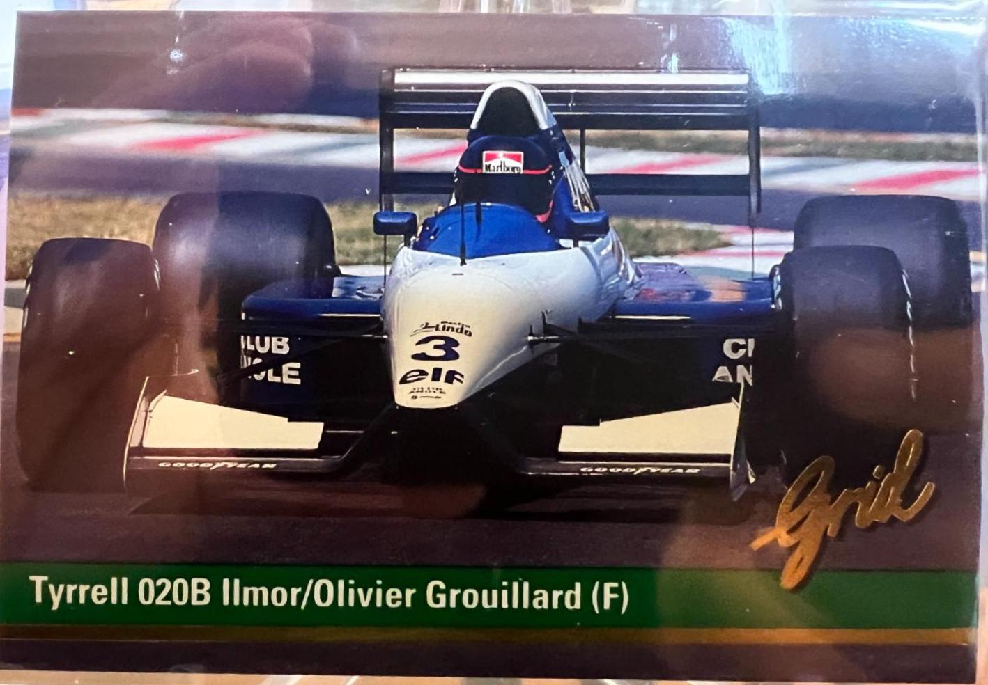 Tyrrell 020B Ilmor/Olivier Grouillard (F) #3 Racing Cards 1992 Grid F1