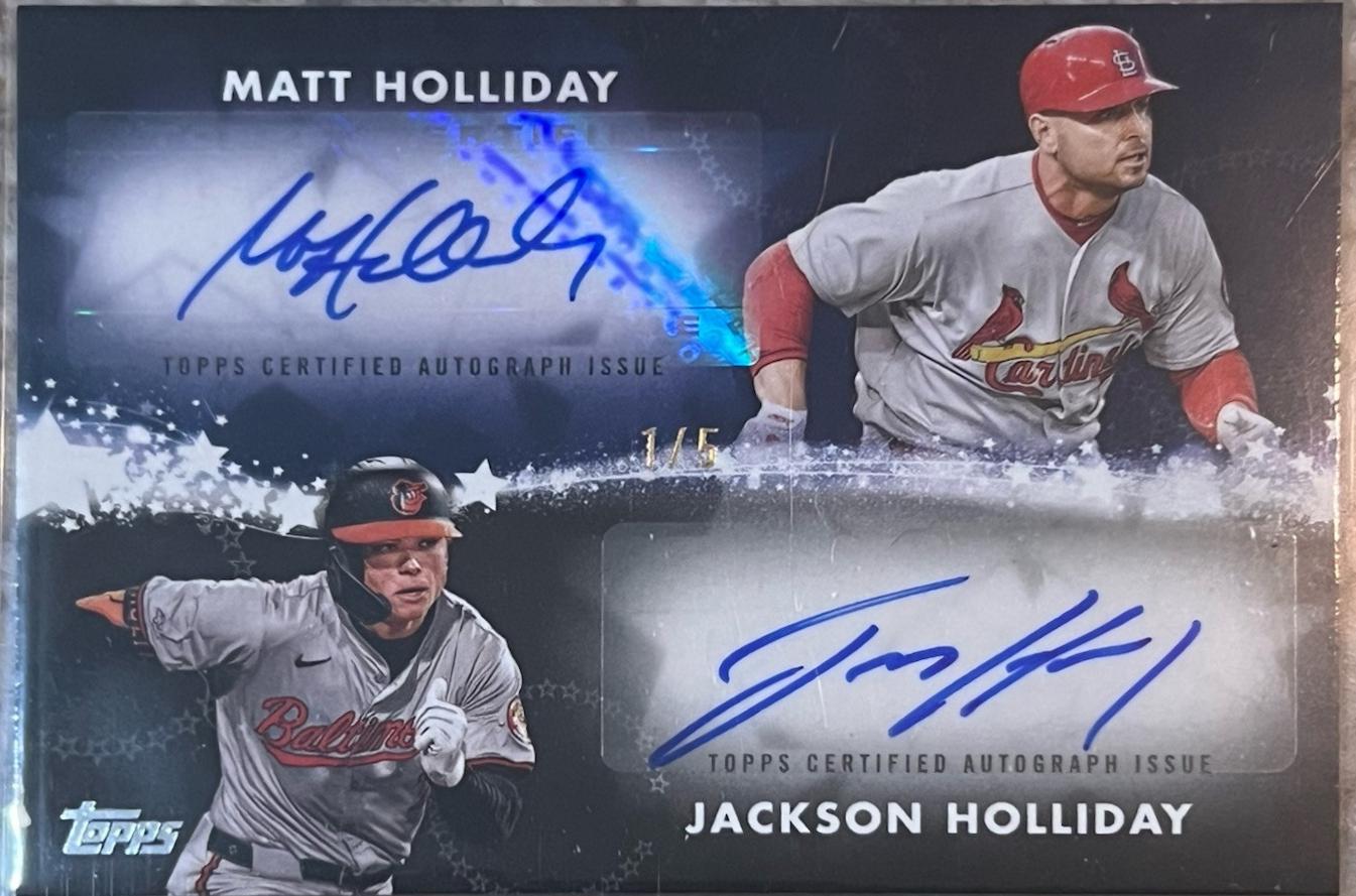 Jackson Holliday / Matt Holliday #BSDAU-HH Baseball Cards 2024 Topps Update Baseball Stars Dual Autograph