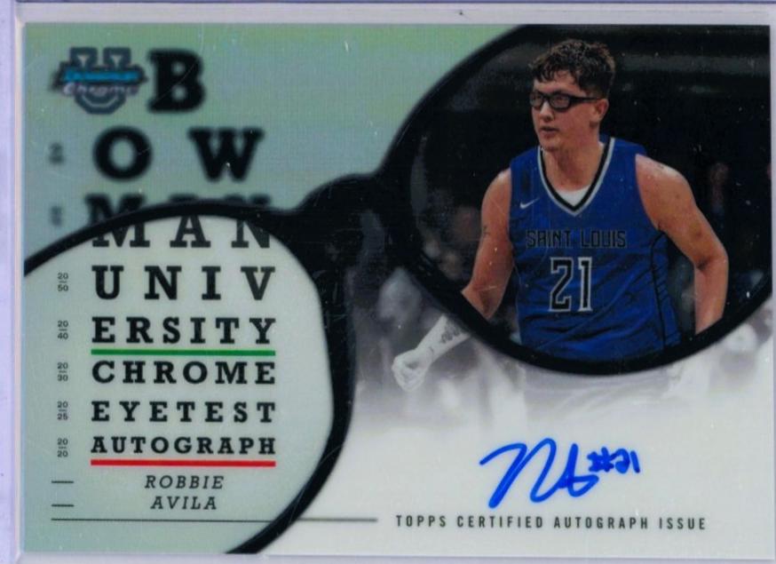 Robbie Avila #ETA-RA Basketball Cards 2024 Bowman Chrome University Eye Test Autograph
