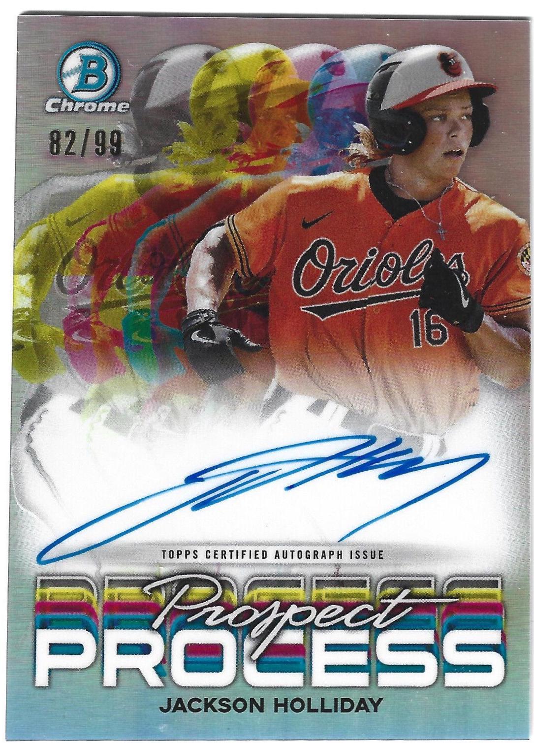 Jackson Holliday #PRS-JH Baseball Cards 2023 Bowman Chrome Prospect Process Autographs