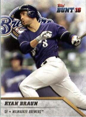 Ryan Braun #3 Baseball Cards 2016 Topps Bunt