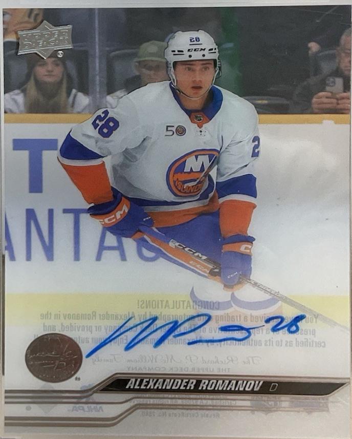 Alexander Romanov #CC-AR Hockey Cards 2023 Upper Deck Clear Cut