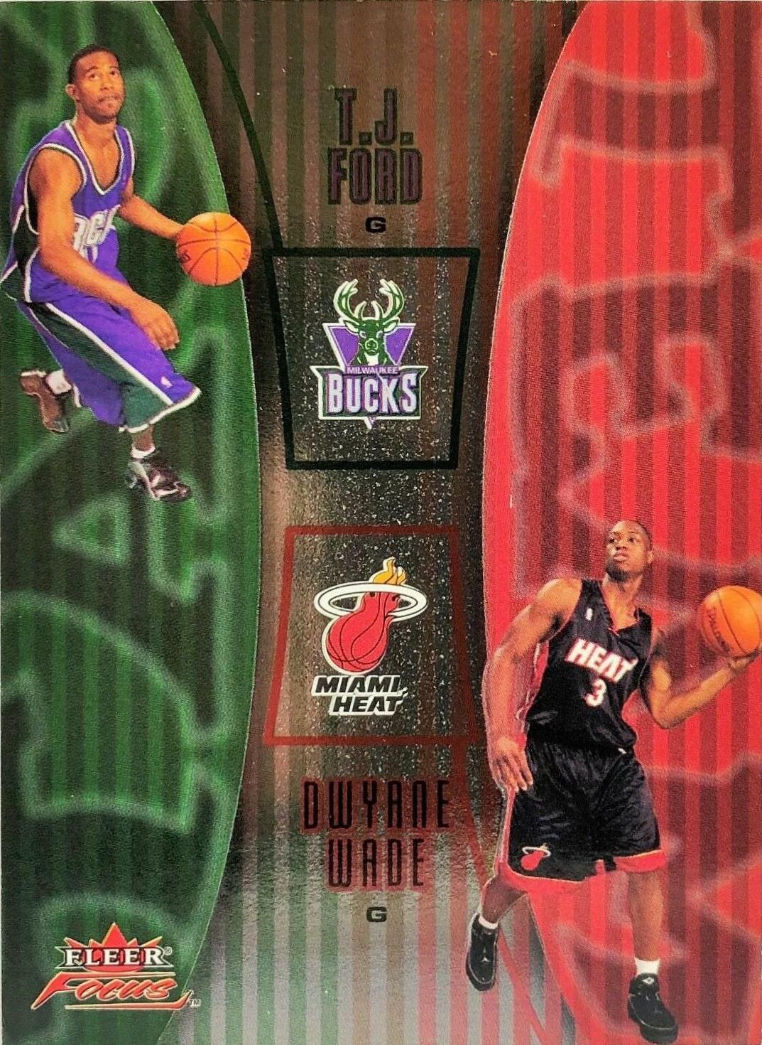 DWYANE WADE, T.J. FORD #12 Basketball Cards 2003 Fleer Focus Tag Team