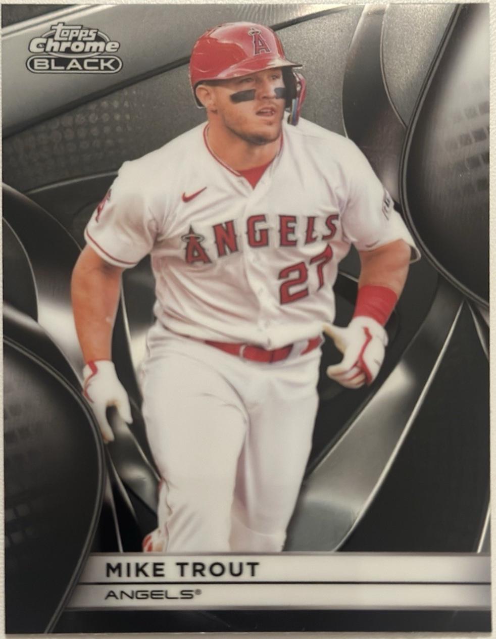 Mike Trout #5 Baseball Cards 2025 Topps Chrome Black