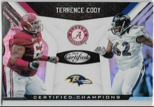 Terrence Cody #4 Football Cards 2018 Panini Certified Champions