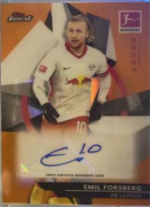 Emil Forsberg #BCA-EF Soccer Cards 2020 Topps Finest Bundesliga Autographs