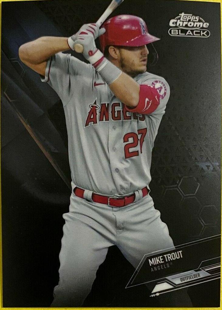 Mike Trout #70 Baseball Cards 2021 Topps Chrome Black