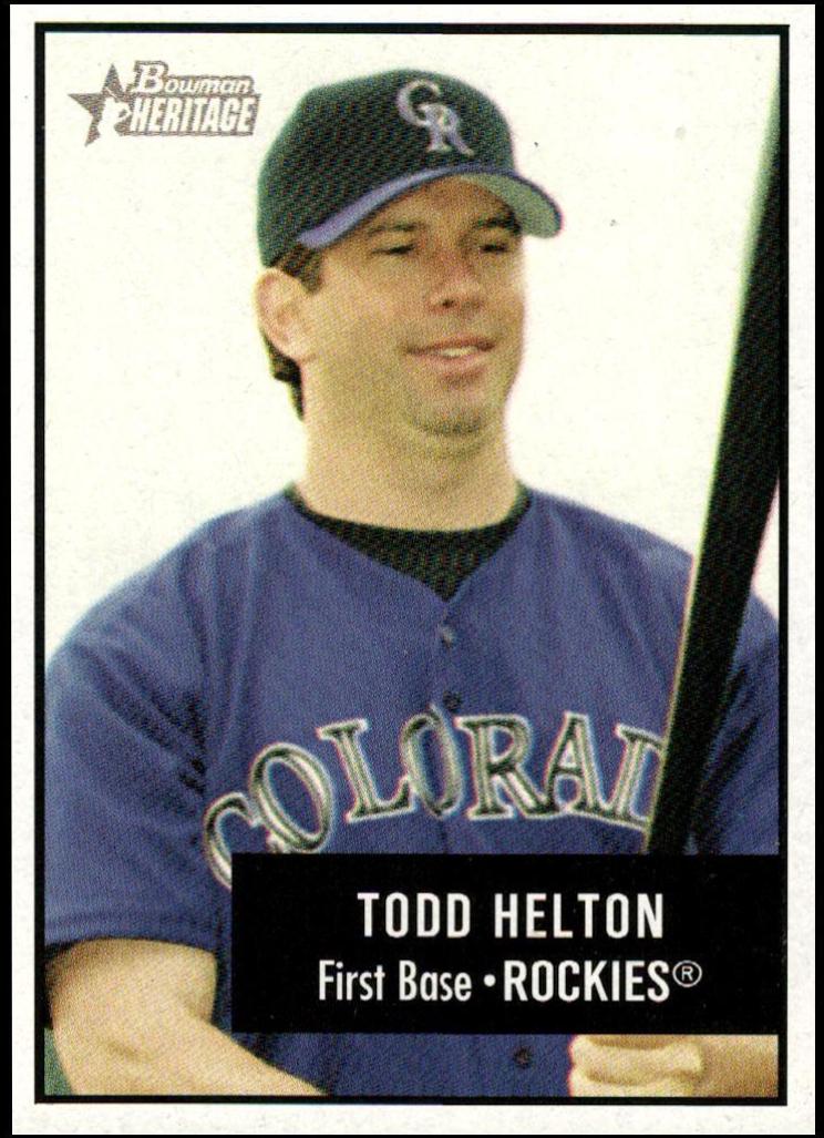 Todd Helton #2 Baseball Cards 2003 Bowman Heritage