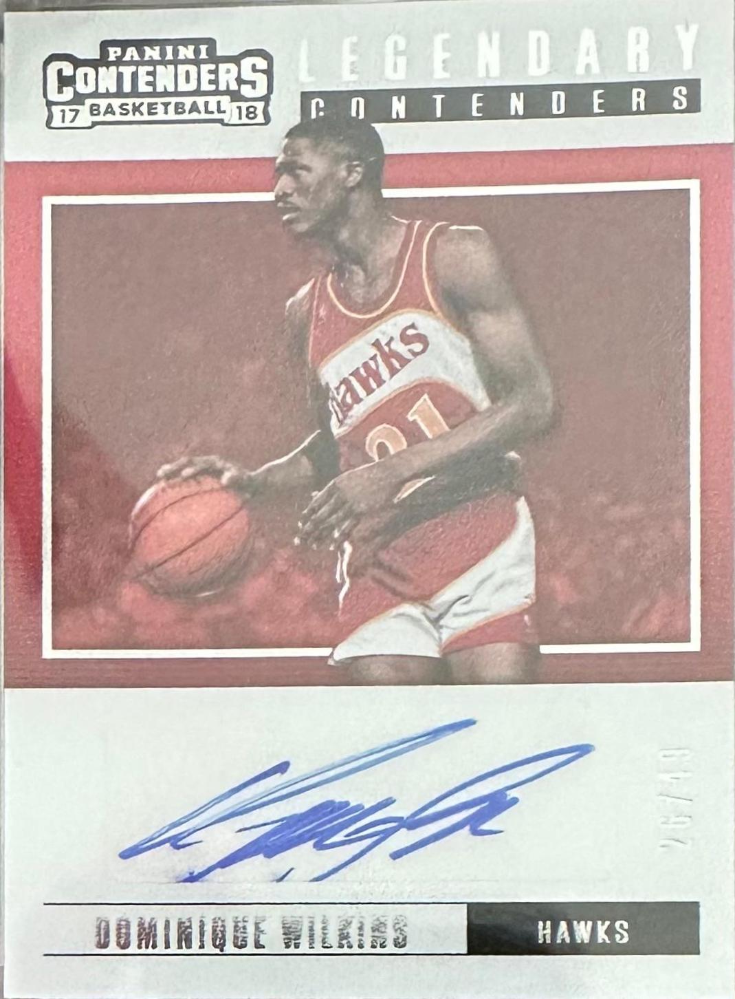 Dominique Wilkins #LC-DWK Basketball Cards 2018 Panini Contenders Legendary Contenders Autographs