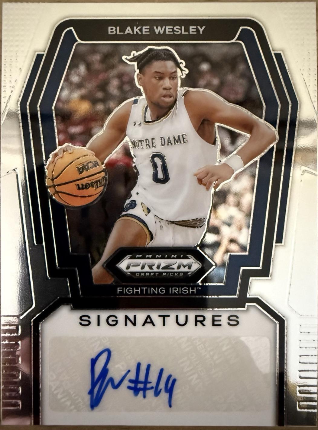 Blake Wesley #S-BWS Basketball Cards 2024 Panini Prizm Draft Picks Signature
