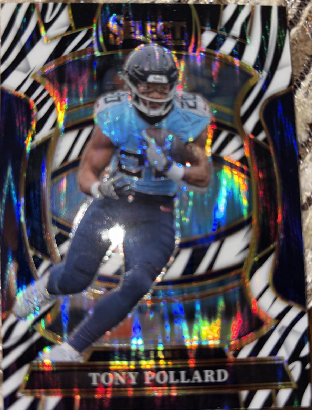 2025 Panini Select Tony Pollard [Zebra Prizm] #25 card