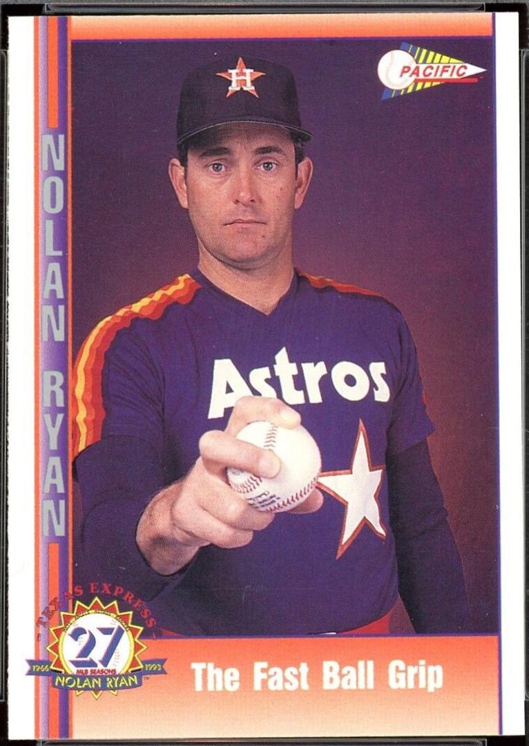 The Fast Ball Grip #41 Baseball Cards 1993 Pacific Nolan Ryan 27th Season