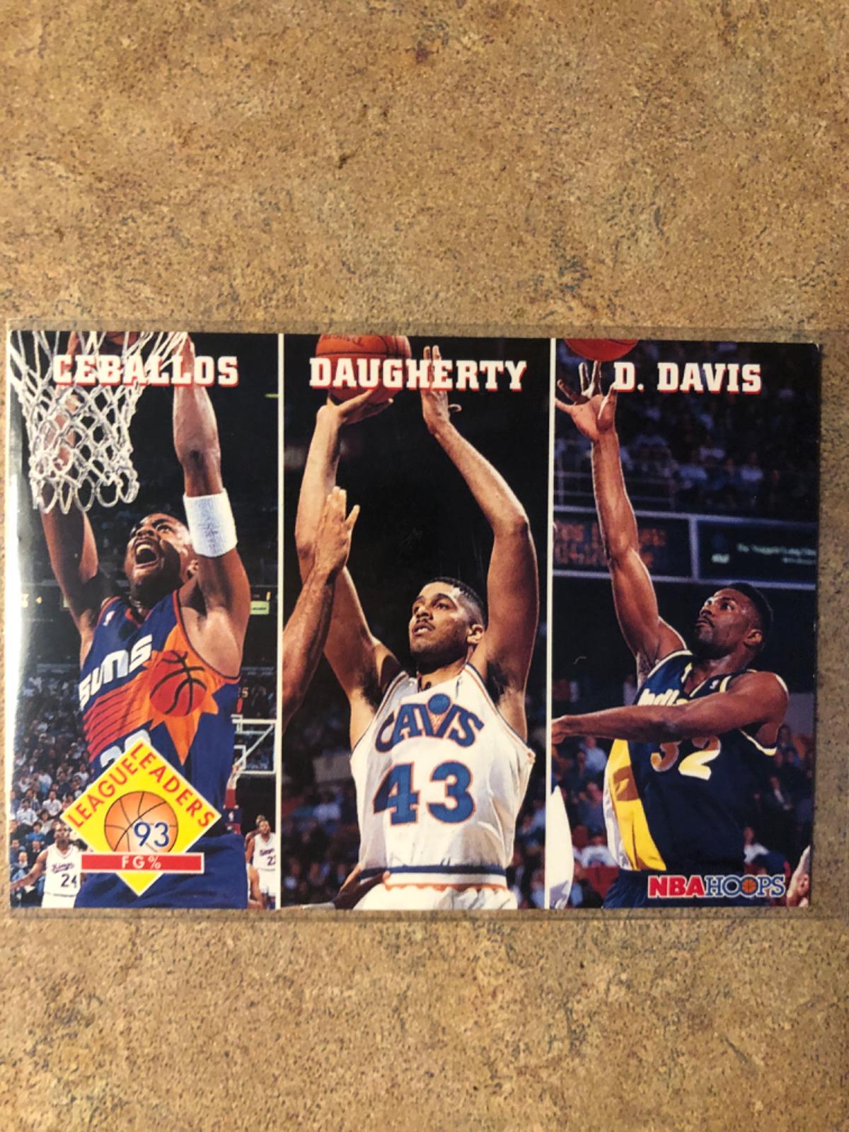 Field Goal Leaders: Ceballos, Daugherty, Davis #285 Basketball Cards 1993 Hoops