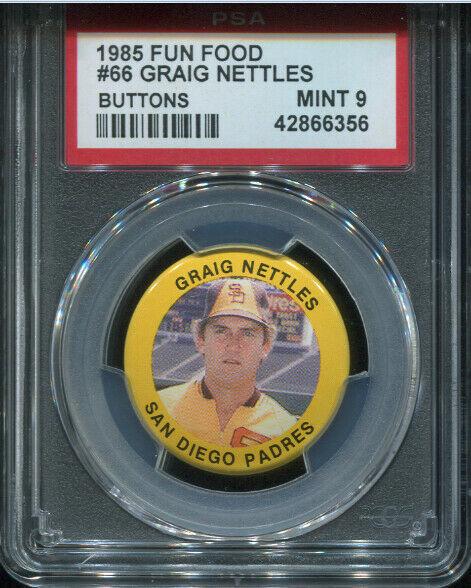 Graig Nettles #66 1985 Fun Food Buttons Baseball